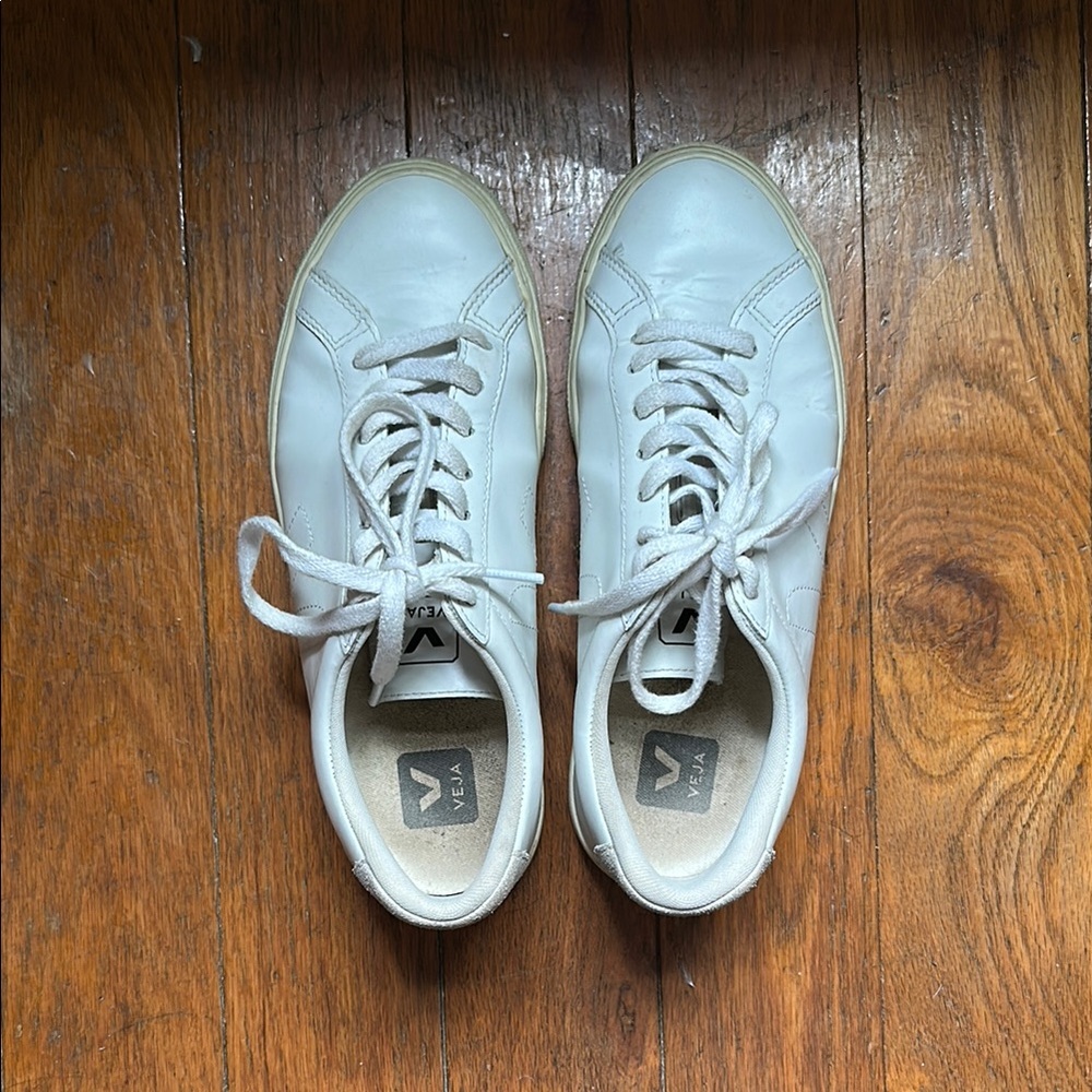 Veja Off-White Lace-Up Sneakers